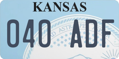KS license plate 040ADF