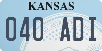 KS license plate 040ADI