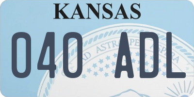 KS license plate 040ADL