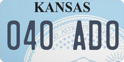 KS license plate 040ADO