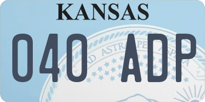 KS license plate 040ADP