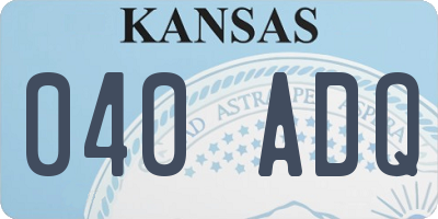 KS license plate 040ADQ