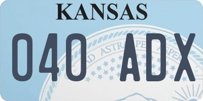 KS license plate 040ADX