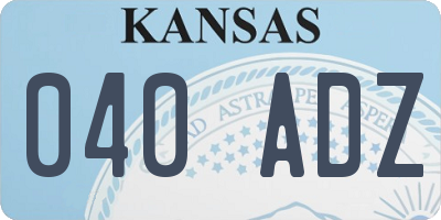 KS license plate 040ADZ