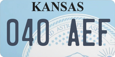 KS license plate 040AEF