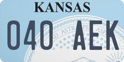 KS license plate 040AEK