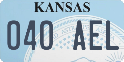 KS license plate 040AEL