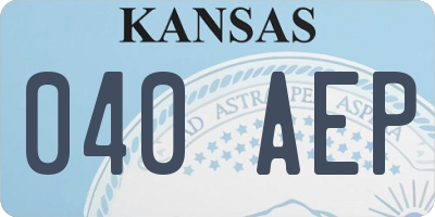 KS license plate 040AEP