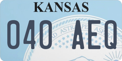KS license plate 040AEQ