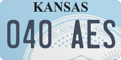 KS license plate 040AES
