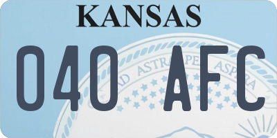 KS license plate 040AFC