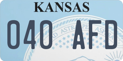KS license plate 040AFD