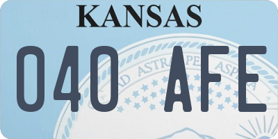 KS license plate 040AFE