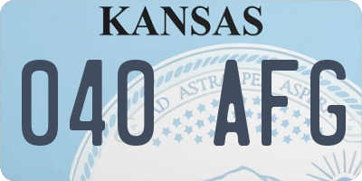 KS license plate 040AFG