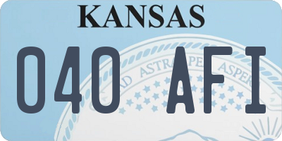 KS license plate 040AFI