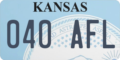 KS license plate 040AFL