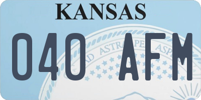 KS license plate 040AFM