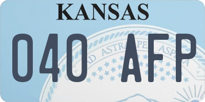 KS license plate 040AFP