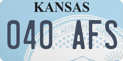 KS license plate 040AFS