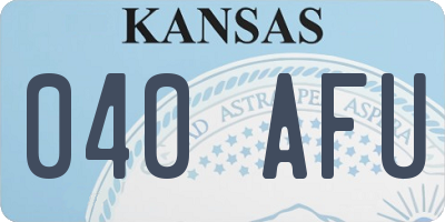 KS license plate 040AFU