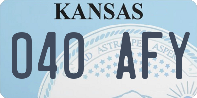 KS license plate 040AFY