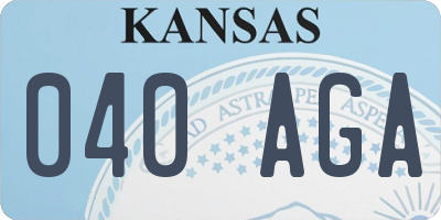 KS license plate 040AGA