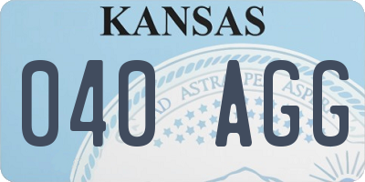 KS license plate 040AGG