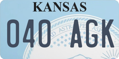 KS license plate 040AGK
