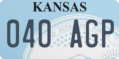 KS license plate 040AGP