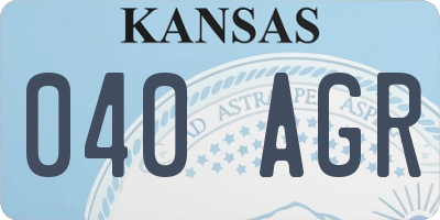 KS license plate 040AGR