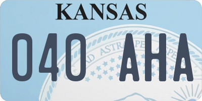 KS license plate 040AHA