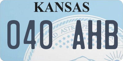KS license plate 040AHB