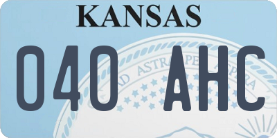KS license plate 040AHC