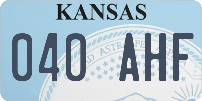KS license plate 040AHF