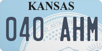 KS license plate 040AHM