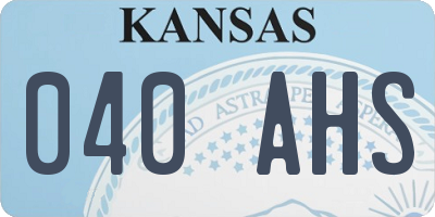 KS license plate 040AHS