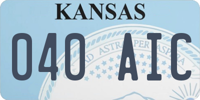 KS license plate 040AIC