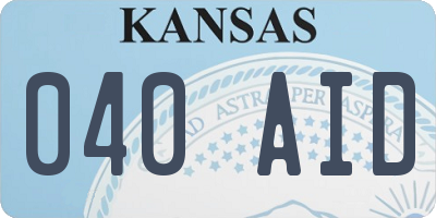 KS license plate 040AID