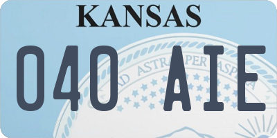 KS license plate 040AIE