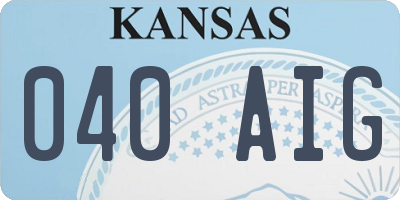 KS license plate 040AIG