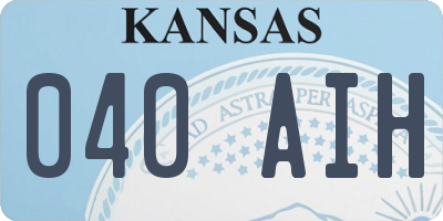 KS license plate 040AIH