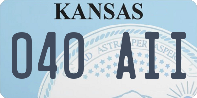 KS license plate 040AII