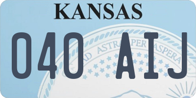 KS license plate 040AIJ