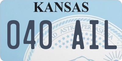 KS license plate 040AIL
