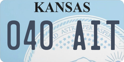 KS license plate 040AIT