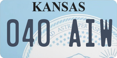 KS license plate 040AIW