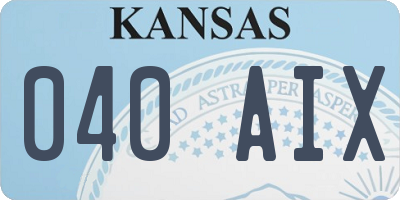 KS license plate 040AIX