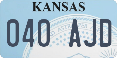 KS license plate 040AJD