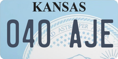 KS license plate 040AJE