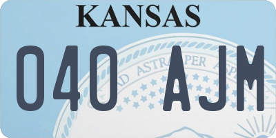 KS license plate 040AJM